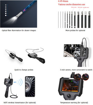 Endoscopio ottico industriale portatile IP54 Articulazione a 360° in direzione completa