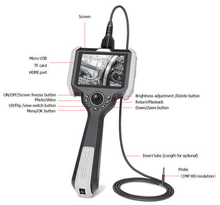 Telecamera di ispezione endoscopica industriale portatile VH510-60-2500