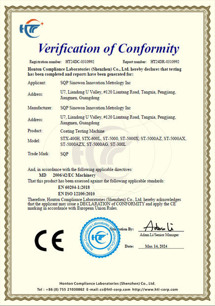 Porcellana Hoyamo and Sinowon Inc Certificazioni
