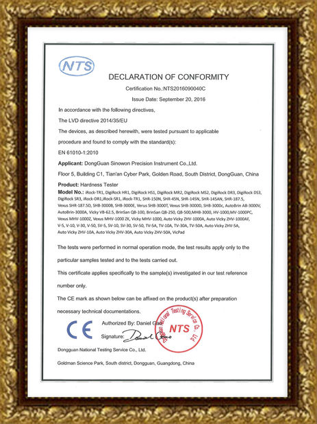Porcellana Hoyamo and Sinowon Inc Certificazioni